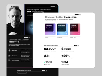 Better Incentives - A Web3 Landing Page crypto crypto wallet cryptocurrency dark mode incentives landingpage light ui web3 website