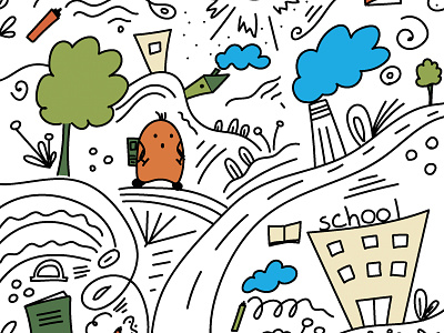 vector illustration of creative doodle about school graphic