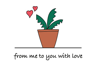 card with funny cactus with words from me to you with love continuous