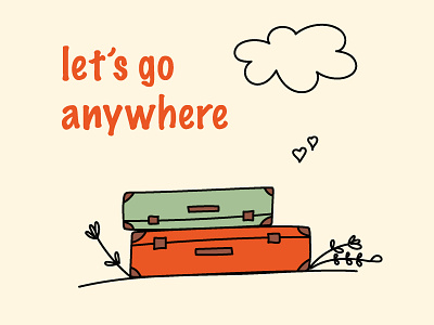 Let's go anywhere! cartoon