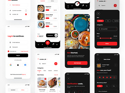 Food Delivery - App UI Kit #01 app app design delivery delivery app food food app food delivery food delivery app food delivery service kit minimal mobile app mobile design ui ui kit