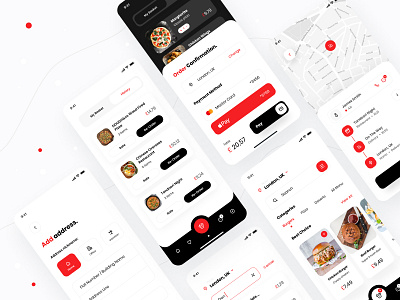 Food Delivery - App UI Kit #02 delivery app eating food food and drink food app food delivery food delivery app food delivery application food delivery service food design food order minimal mobile app restaurant app ui ux