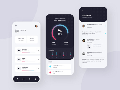 Health & Fitness - App Concept app fitness flat health ios mobile ui ux