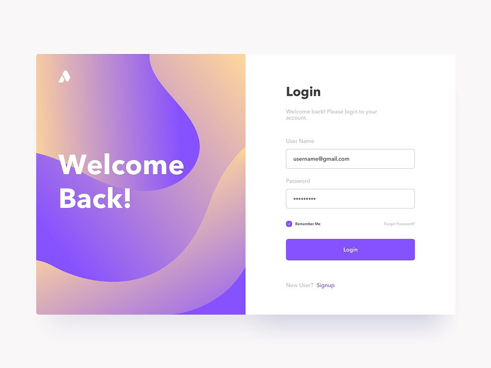 Login Page by Johnny Kyorov on Dribbble