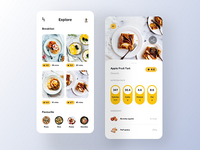 Recipe App - Explore app branding food food app food app design food app ui foodie ios minimal mobile recipe recipes ui ux