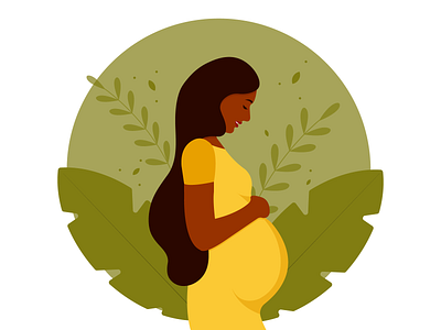 Pregnant woman african american baby flat design hair newborn pregnancy pregnant pregnant girl pregnant woman woman
