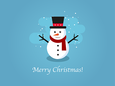 A Christmas card with a cute snowman.