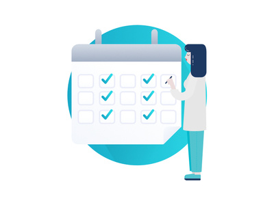 Illustration to schedule step app data health healthcare illustration plan portals prescribe prescription program rehabilitation schedule step therapy ui ux web