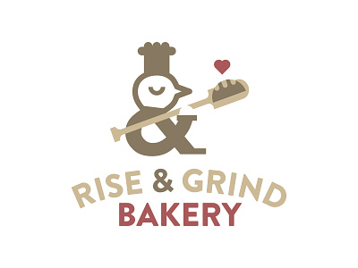 Rise & Grind Bakery bold branding character design illustration logo typography vector
