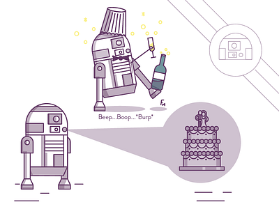 R2D2 Wedding Illustrations