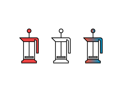 French Presses gradient icon illustration illustrator logo minimal minimalist monochrome monoline vector