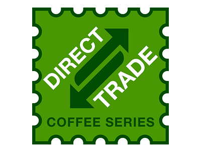 Meta Coffee Direct Trade Stamp bold coffee design illustration illustrator minimal modernism monochrome monoline small stamp sticker typography