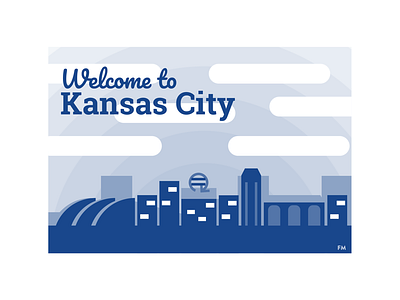 Welcome to Kansas City city flat flat design illustration kansas city landscape minimal minimalist modern monochrome vector