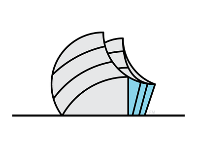 Kauffman Center for PBS Kids architecture building design icon illustration kansas city minimalism monoline vector