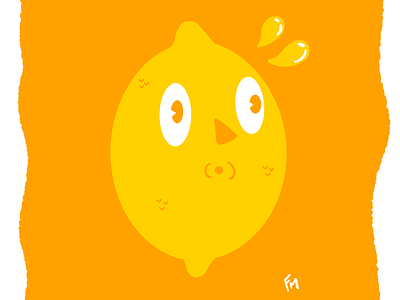 Nervous Lemon cartoon character illustration process procreate retro sketch wip