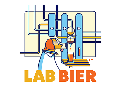 Lab Bier Illustration beer brand branding brewery character dog illustraion illustrator lab logo science vector