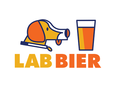 Lab Bier beer bier dog illustration logo logo design minimal typography vector