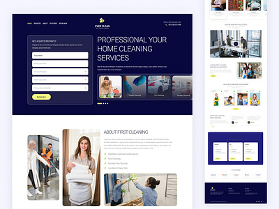 Everclen - Clining service Landing Page clining design graphic design illustration landing page realestate service typography ui uiux ux vector website