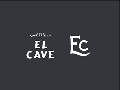 Est. Cave blackandwhite branding design illustration logo reillysauer type typography vector
