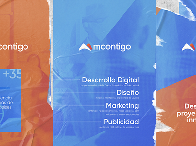 Brand design for mcontigo, based in Spain. art direction brand branding communication design graphic design identity design poster