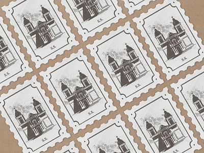 San Sebastián stamps bakery brand branding concept identity illustration pastry stamp