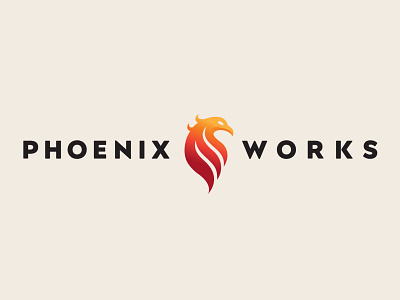 Phoenix Works Branding branding construction design graphic design icon illustration logo logotype phoenix typography
