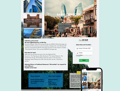 Baku City Tour UI Kit branding design logo typography ui ux vector