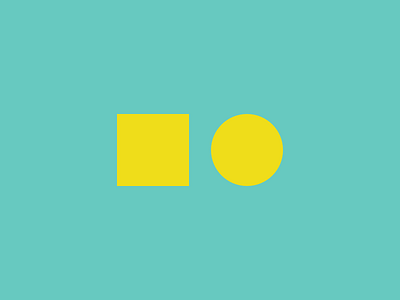 Square and Circle blue circle difference minimal shapes square teal yellow
