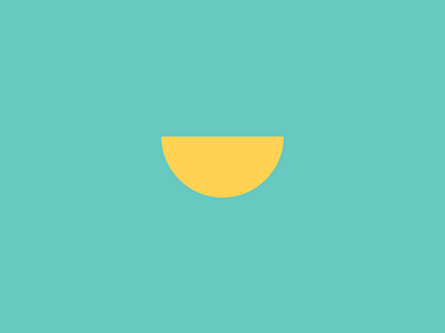 Yellow Half Circle blue circle minimal shape teal yellow