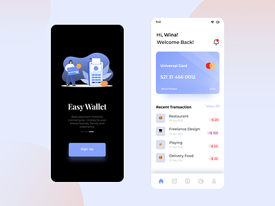 Design W wallet for mobile app design designui dompet digital e wallet graphic design new ui uiux uiuxdesign