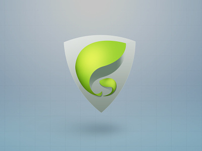 Game Protection GREEN icon leave logo protection shield
