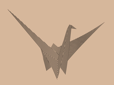 Origami Crane 3d crane creative design lines modern origami simple