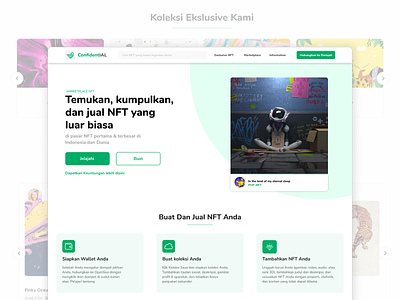 NFT Marketplace homepage design indonesia landing page marketplace nft ui ux website