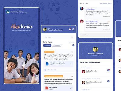 Akademia , Mobile Design App app dailyui design homepage design illustration indonesia landing page logo ui ux