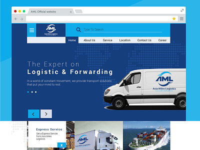 Logistic Online Solution Web Concept delivery homepage design landing page logistic