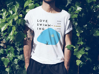 love swimming design summer swim t shirt