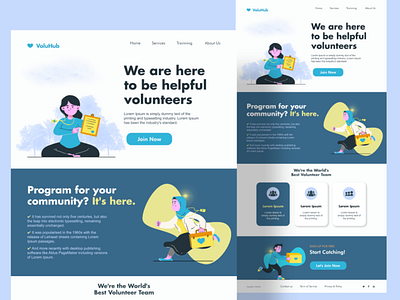 Landing Page Volunteer Dribbble website