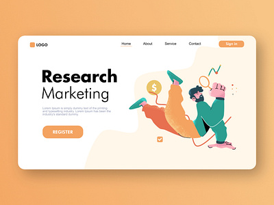 Landing page for research marketing