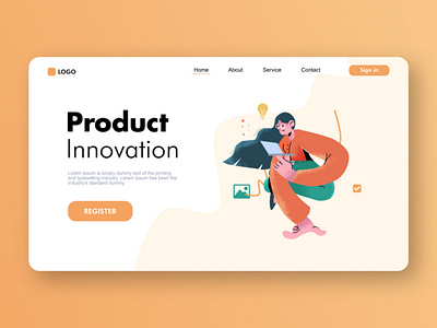 Landing page for Product Innovation website