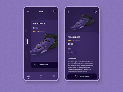 Nike Shoe Mobile App Design
