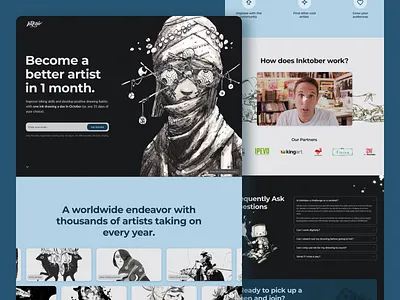 Inktober Event Landing Page Concept dailyui design inktober landingpage signup ui ux webdesign website