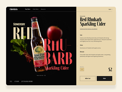 CiderKicks - Product Page beverage dailyui drink e commerce shop ecommerce product product detail shop store ui web