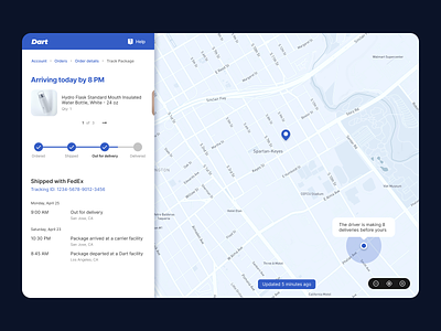 Package Tracker dailyui location tracker map package route tracking ui ux web web design
