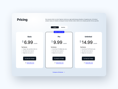 Pricing section dailyui design pricing ui web