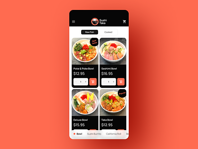 Sushi Taka Web Menu Concept dailyui food menu menu poke bowl ui ux web