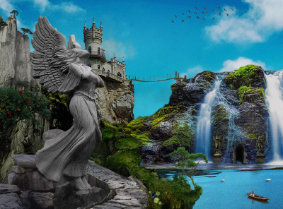 Matte Painting Of Fairy Kingdom graphic design