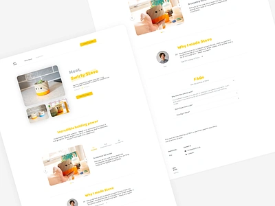 Swirly Steve v2 branding clean cute design glassmorphism logo plants simple ui ux white xd yellow