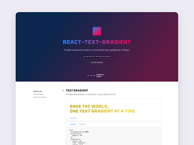 React-Text-Gradient - React Library branding design glass graphic design home page landing page react ui ux web design website