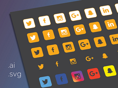 40 Icons Dribbble ai flat free icons media set social svg