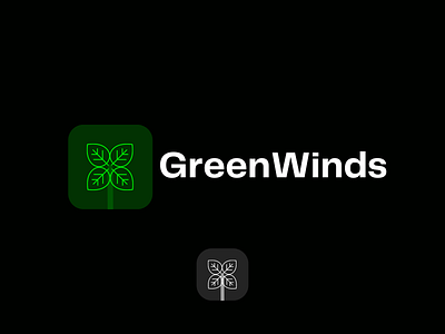 Green Winds Logo Mark Abstract Logo design graphic design illustration logo vector